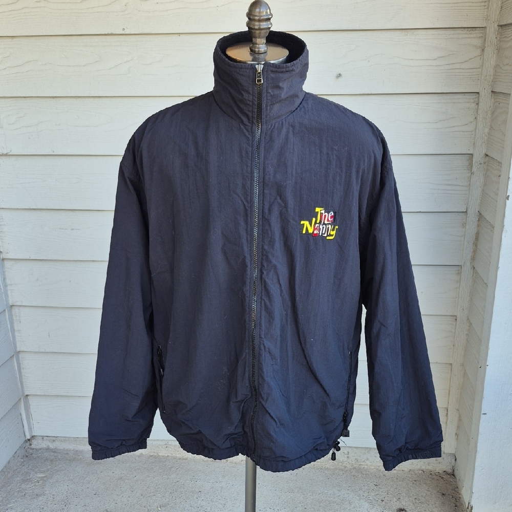 THE NANNY TV Show x‎ Roots Canada Solid Black Polyester Sz L/XL Full Zip Jacket
